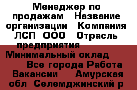 Менеджер по продажам › Название организации ­ Компания ЛСП, ООО › Отрасль предприятия ­ Event › Минимальный оклад ­ 90 000 - Все города Работа » Вакансии   . Амурская обл.,Селемджинский р-н